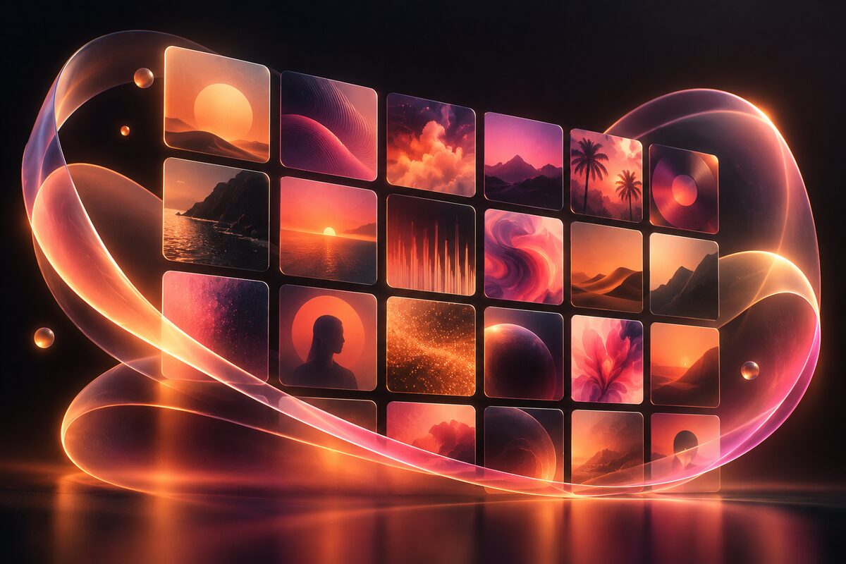 Music library grid